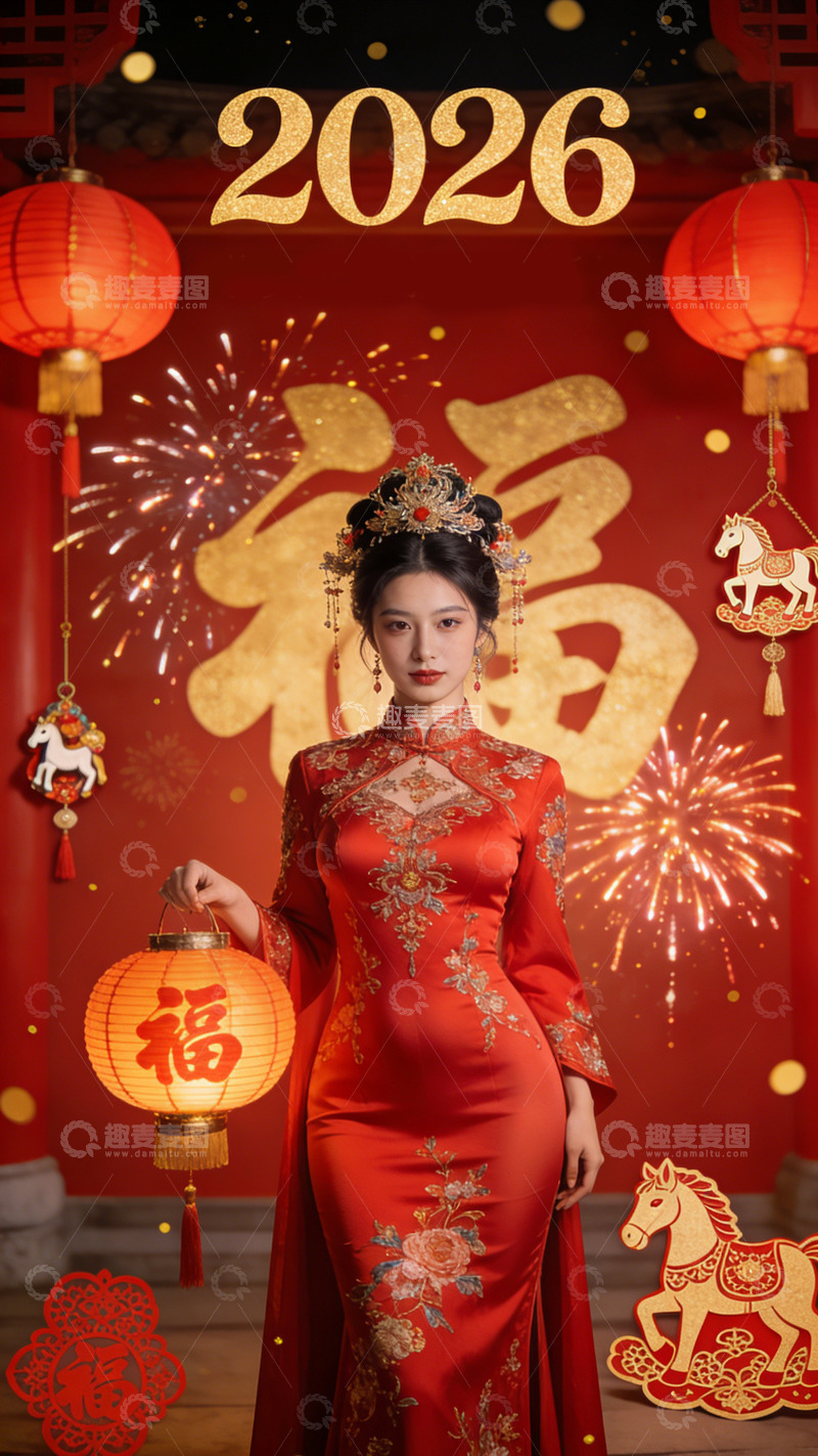 高清大图下载【趣麦麦图】新年喜庆孕妇婚纱照