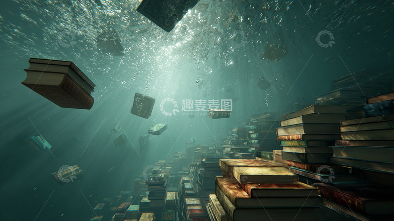 高清大图下载【趣麦麦图】海底书海的深邃秘密