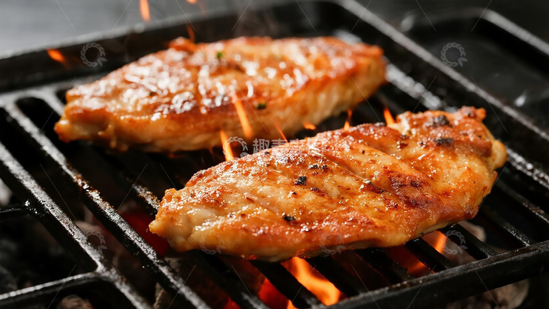 高清大图下载【趣麦麦图】炭火烤制肉排