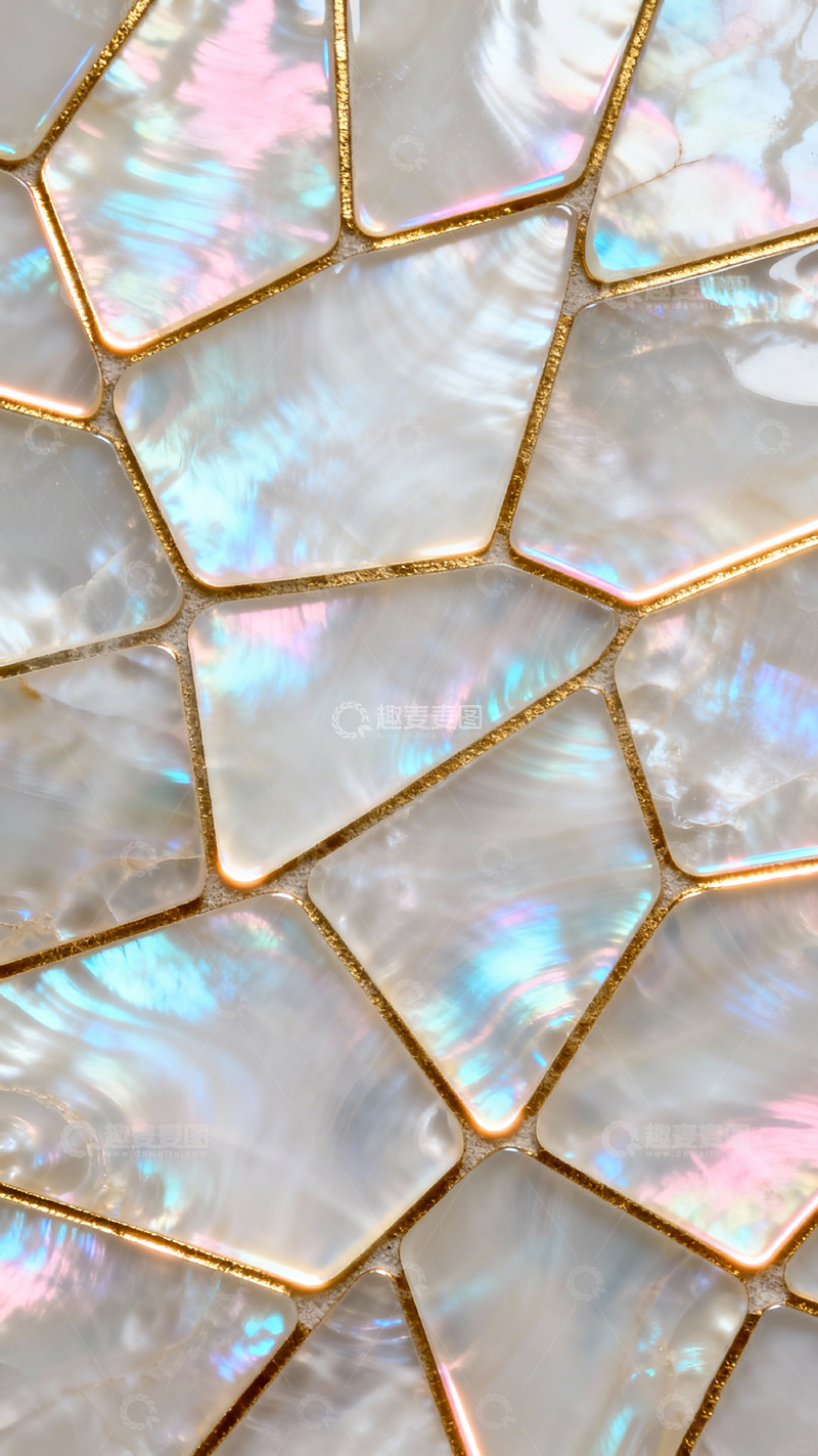 高清大图下载【趣麦麦图】珍珠贝镶嵌瓷砖装饰图案