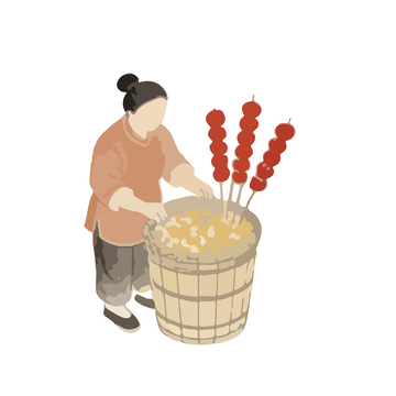 传统民俗糖葫芦制作场景