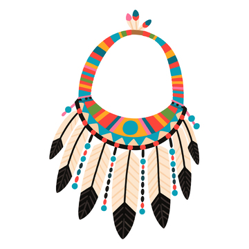 彩色民族项链插画设计