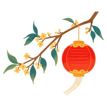 传统中国风桂花灯笼图案