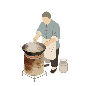 传统中式烹饪插画