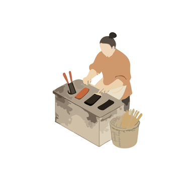 简约风格厨房烹饪插画