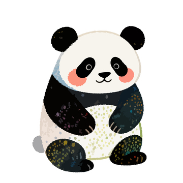 卡通可爱熊猫插画