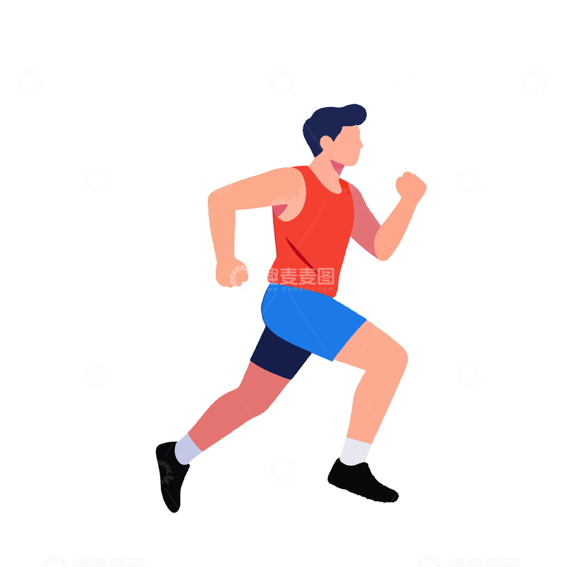 源文件下载【趣麦麦图】卡通跑步者插画素材