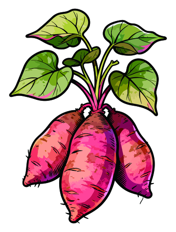 手绘萝卜蔬菜插画