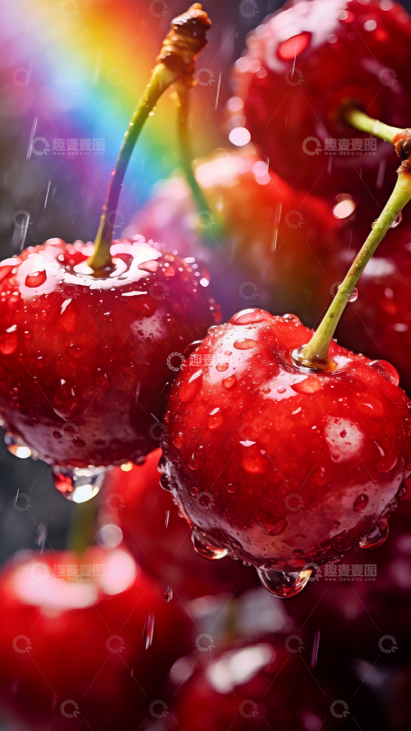 源文件下载【趣麦麦图】雨水中的樱桃2