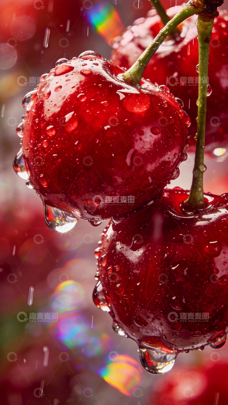 源文件下载【趣麦麦图】雨水中的樱桃4