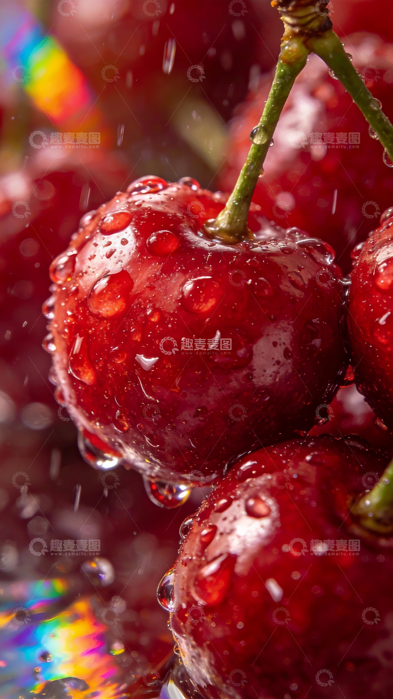 源文件下载【趣麦麦图】雨水中的樱桃1