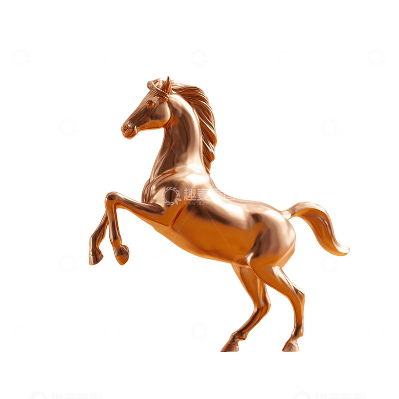 高清大图下载【趣麦麦图】金属质感骏马雕塑
