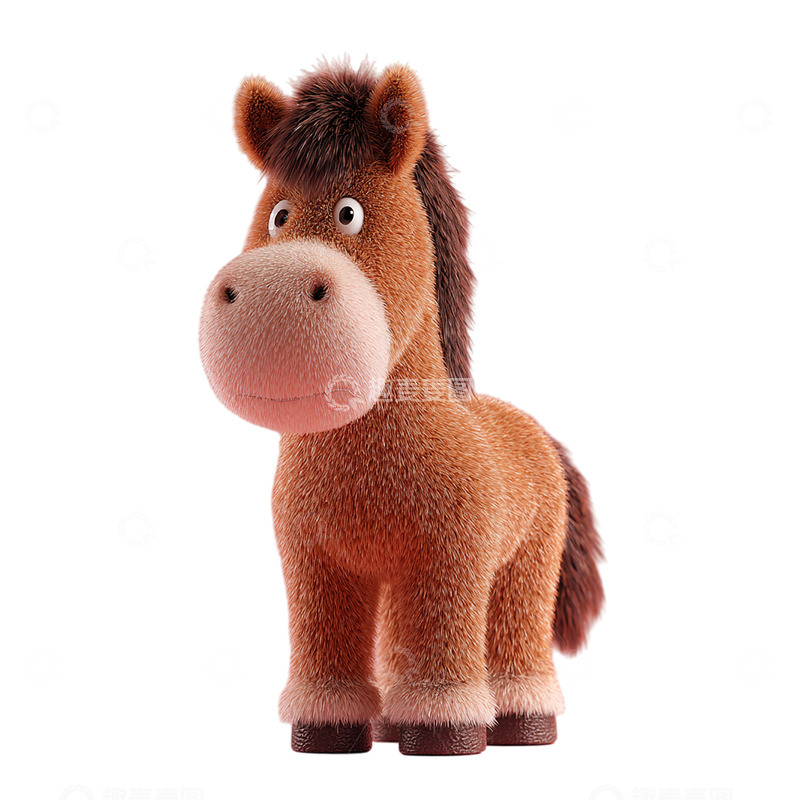 高清大图下载【趣麦麦图】可爱毛绒马驹童趣形象