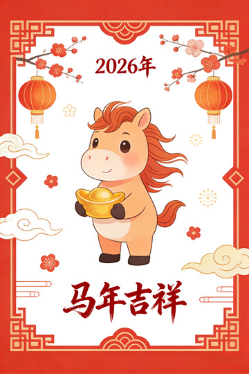 马年吉祥年画