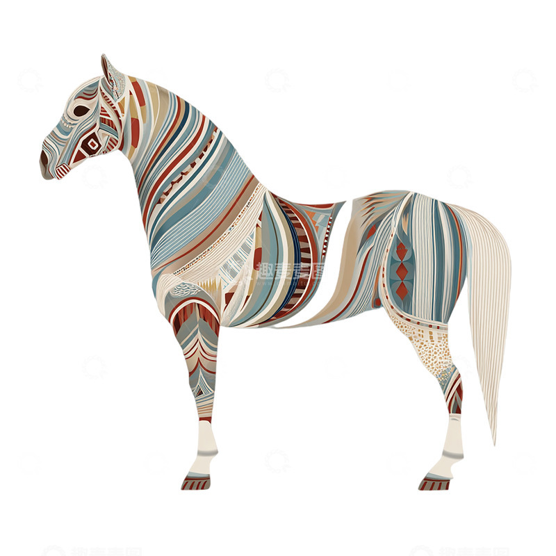 高清大图下载【趣麦麦图】迷幻色彩的奇幻马