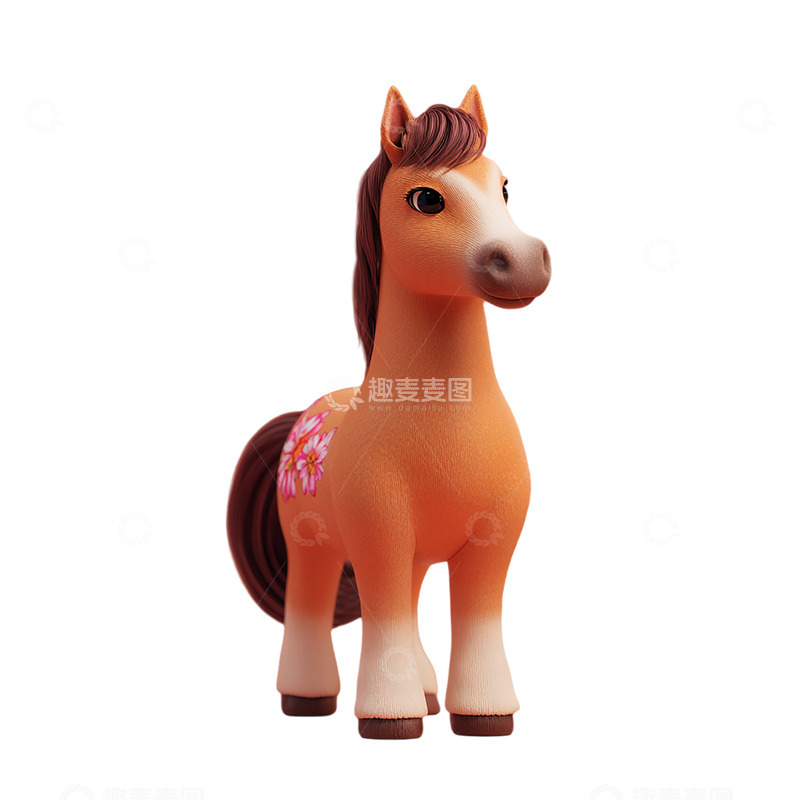 高清大图下载【趣麦麦图】可爱卡通马驹趣味十足