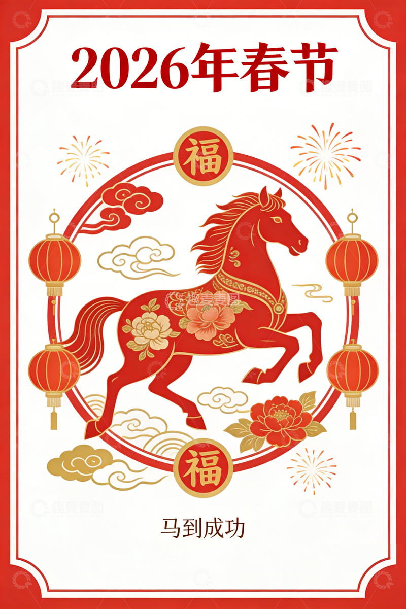 高清大图下载【趣麦麦图】春节贴画免扣