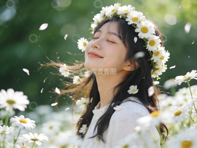 高清大图下载【趣麦麦图】田园风少女花海写真摄影