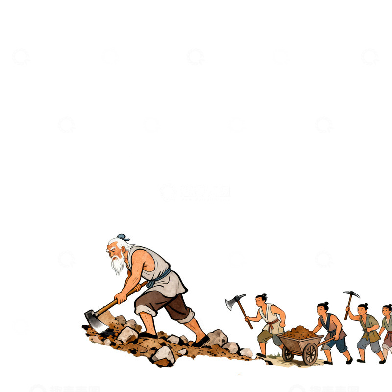 高清大图下载【趣麦麦图】古风水稻耕作插画