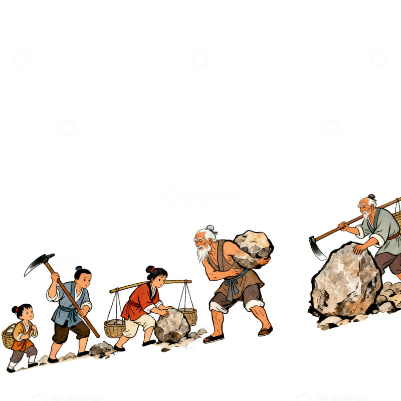 高清大图下载【趣麦麦图】传统农民劳作插画