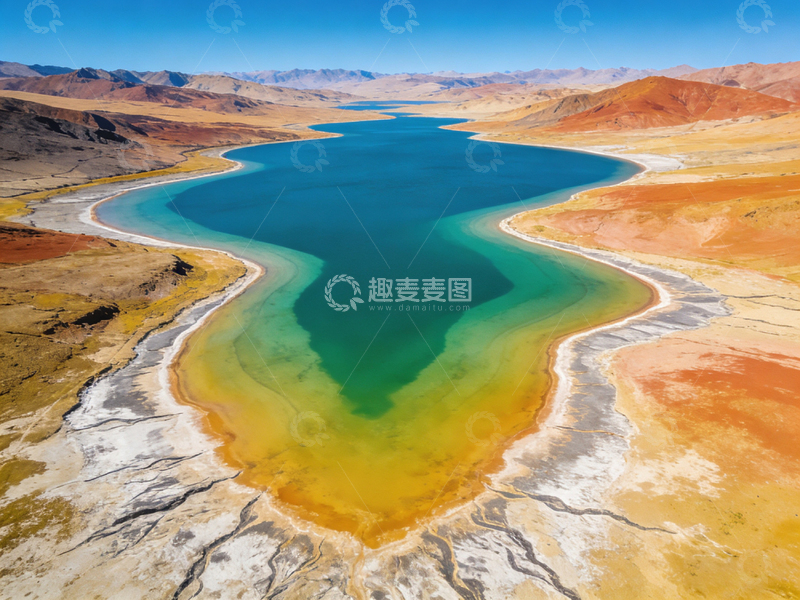 高清大图下载【趣麦麦图】多彩湖泊风光航拍图