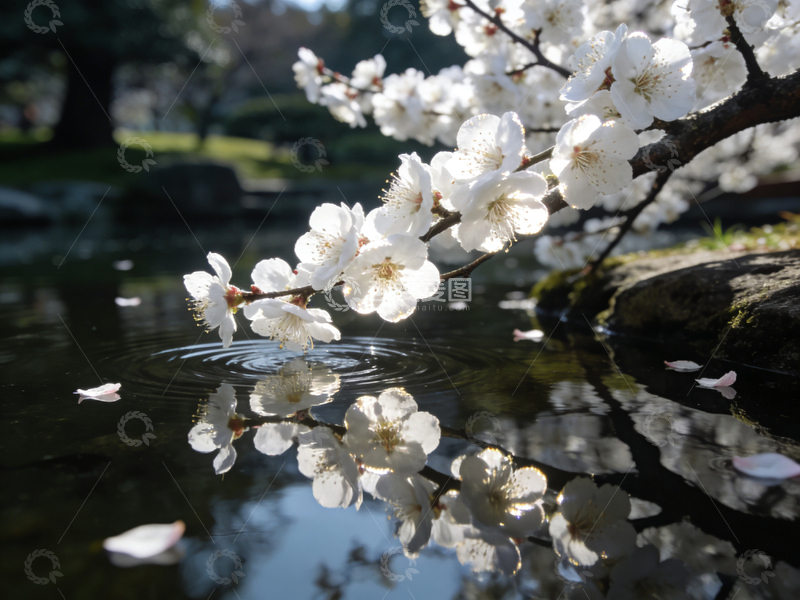 高清大图下载【趣麦麦图】春日樱花倒影美景