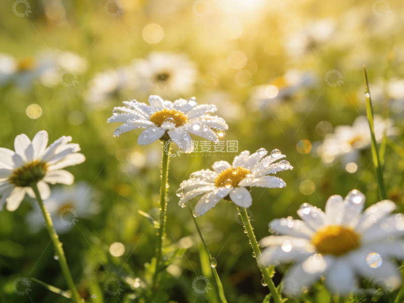 高清大图下载【趣麦麦图】阳光雏菊田野自然风光摄影