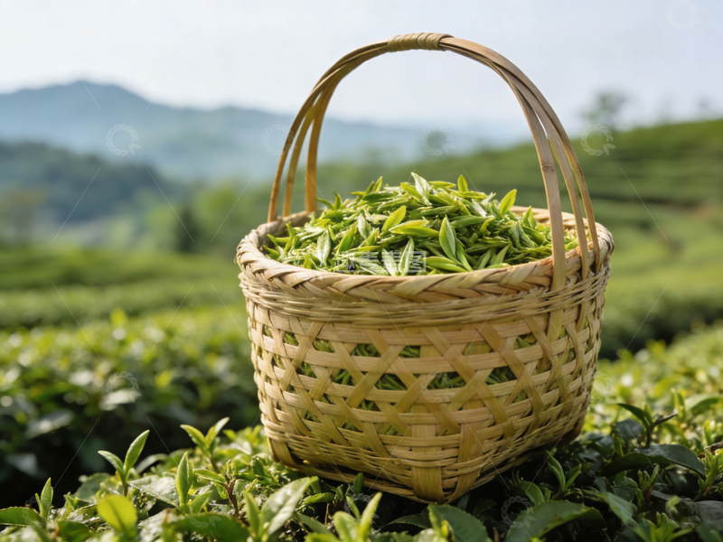 高清大图下载【趣麦麦图】茶园采摘新鲜茶叶