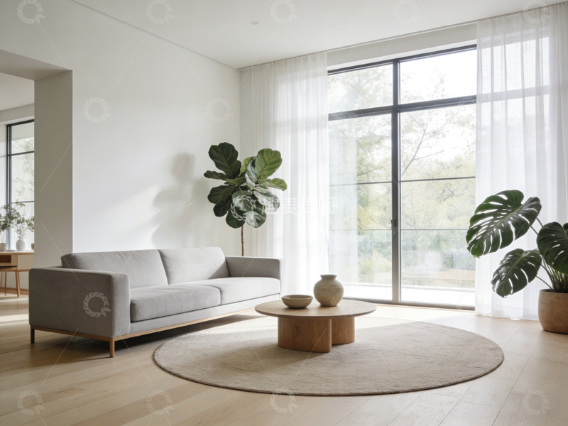 高清大图下载【趣麦麦图】简约北欧风格客厅装饰设计图