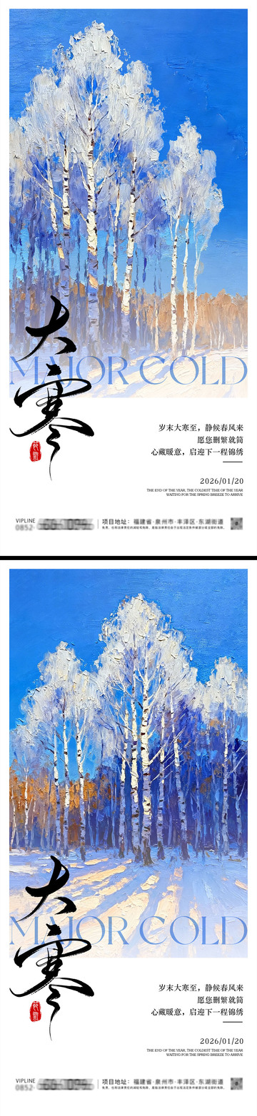 大寒插画海报