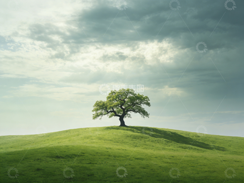 高清大图下载【趣麦麦图】孤独树草原风光摄影图片