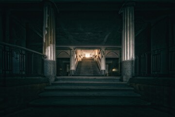 神秘建筑夜景摄影