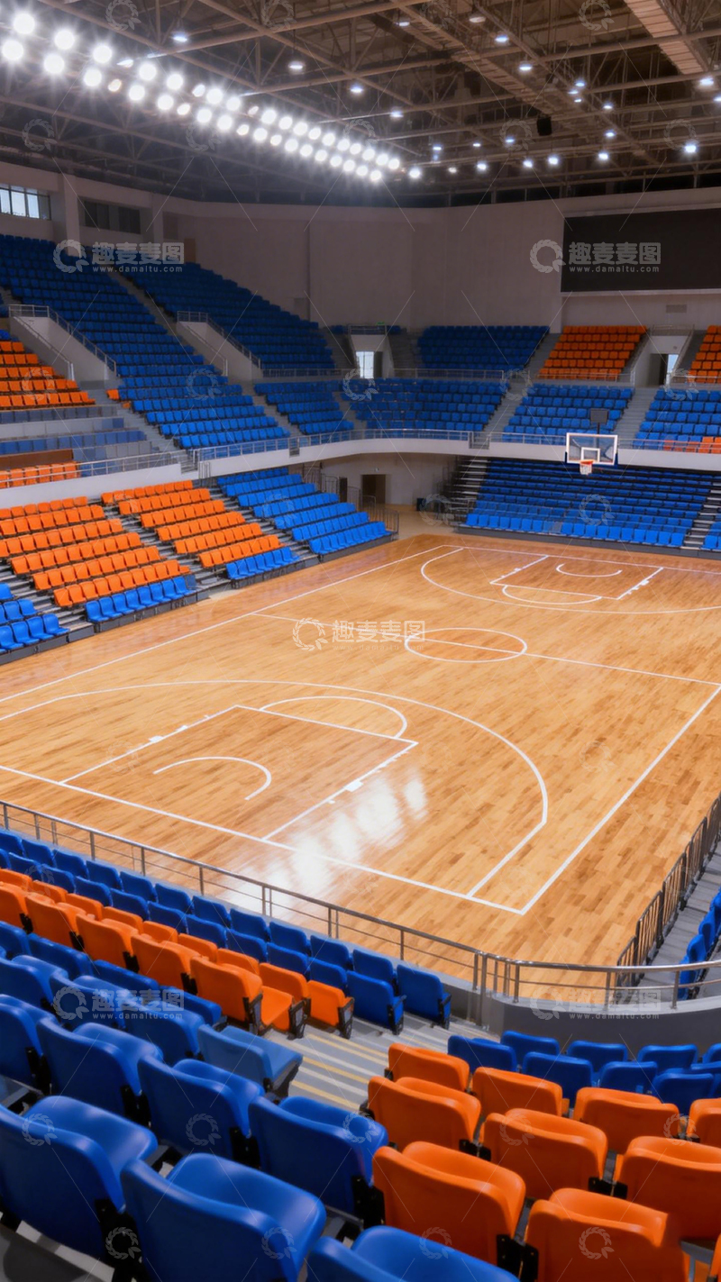高清大图下载【趣麦麦图】现代化体育馆篮球场内景
