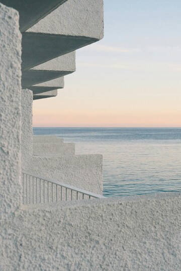 海边建筑黄昏景