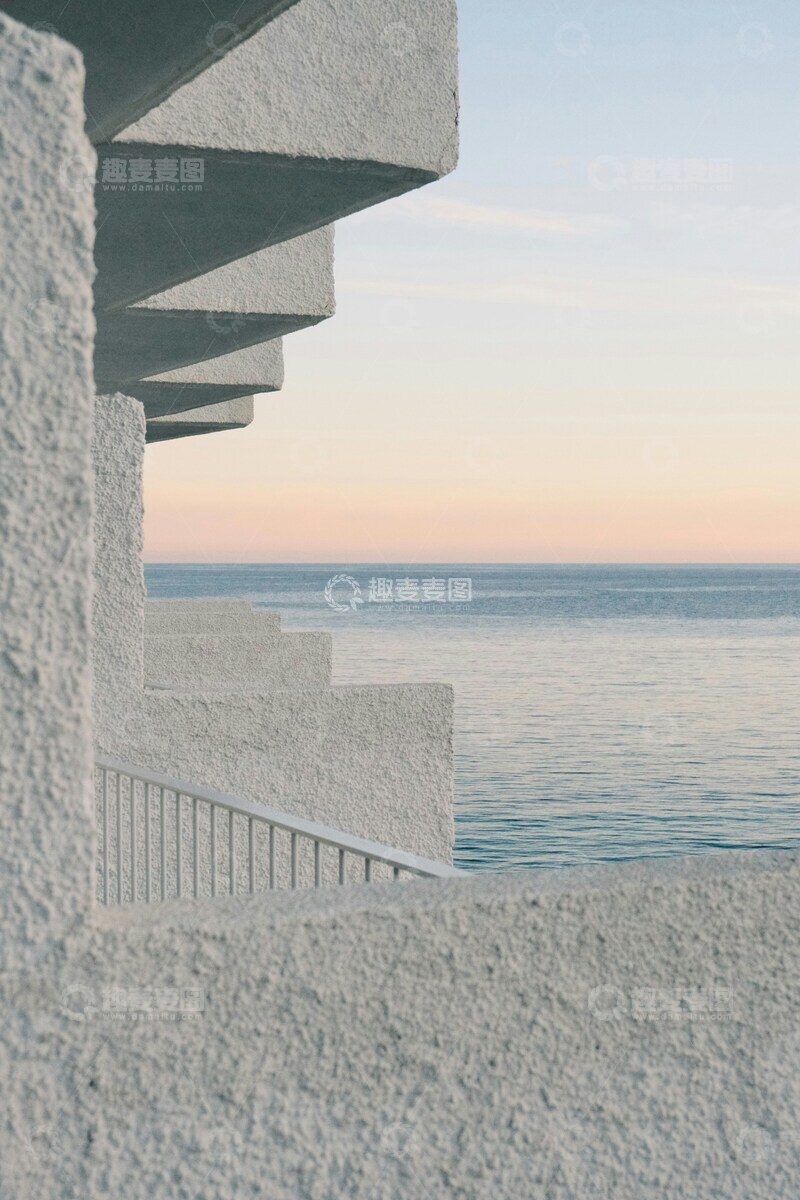 高清大图下载【趣麦麦图】海边建筑黄昏景