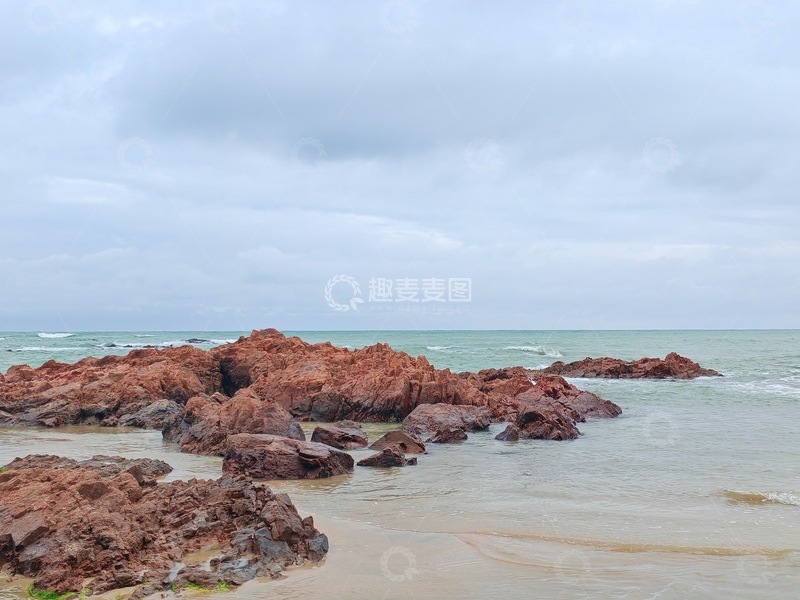 高清大图下载【趣麦麦图】海岸红岩景观自然风光摄影