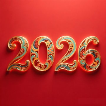 2026新年装饰艺术字数字设计