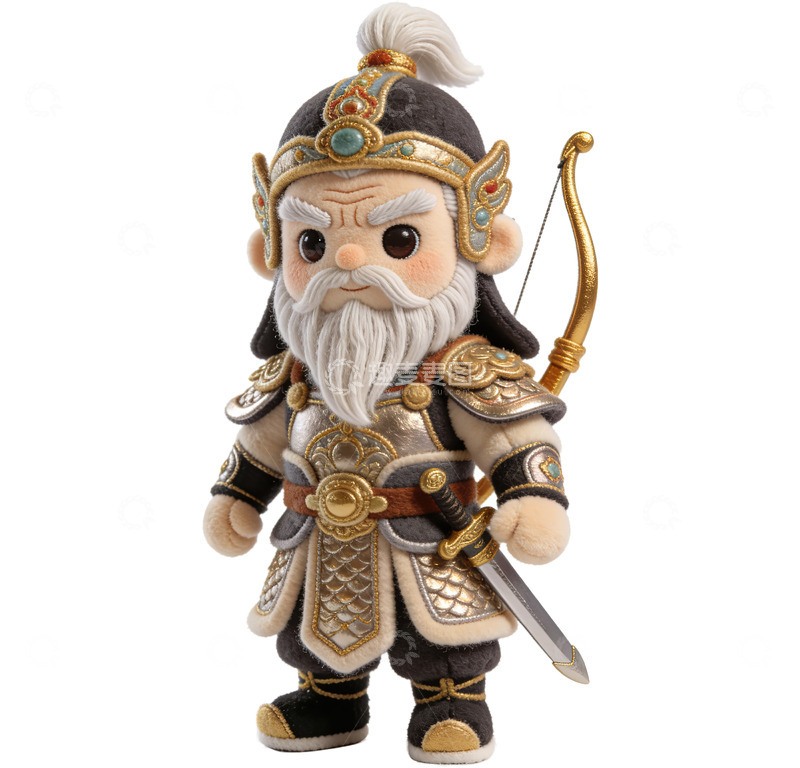 高清大图下载【趣麦麦图】Q版三国演义人物系列-黄忠（免扣）