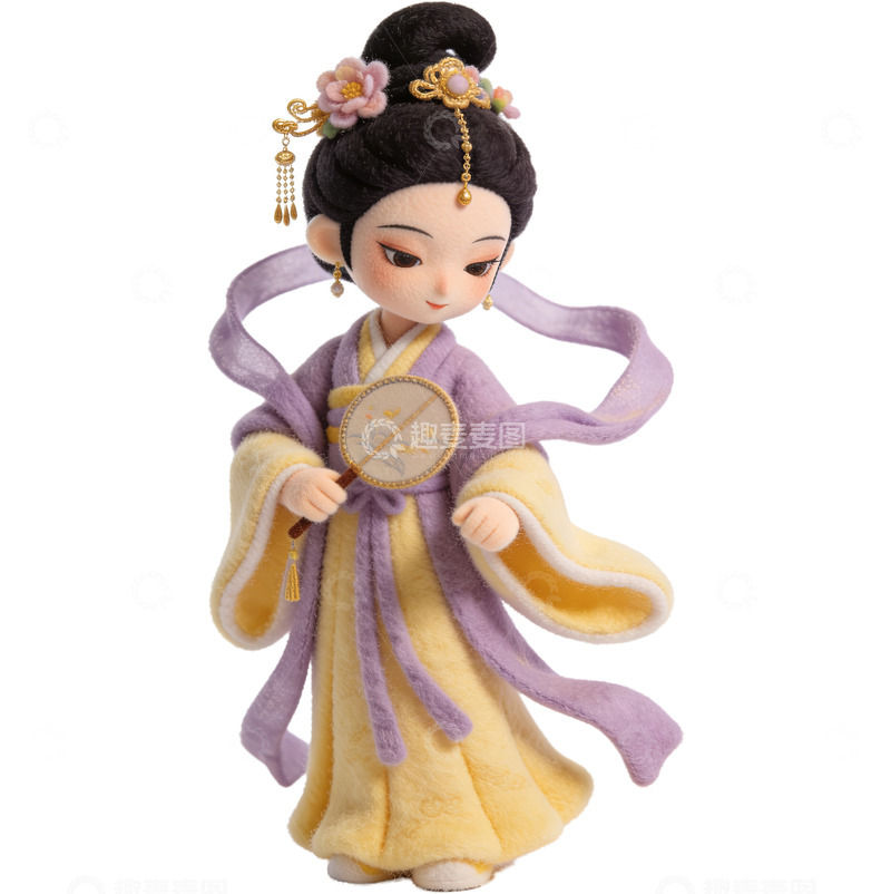 高清大图下载【趣麦麦图】Q版三国演义人物系列-貂蝉01（免扣）