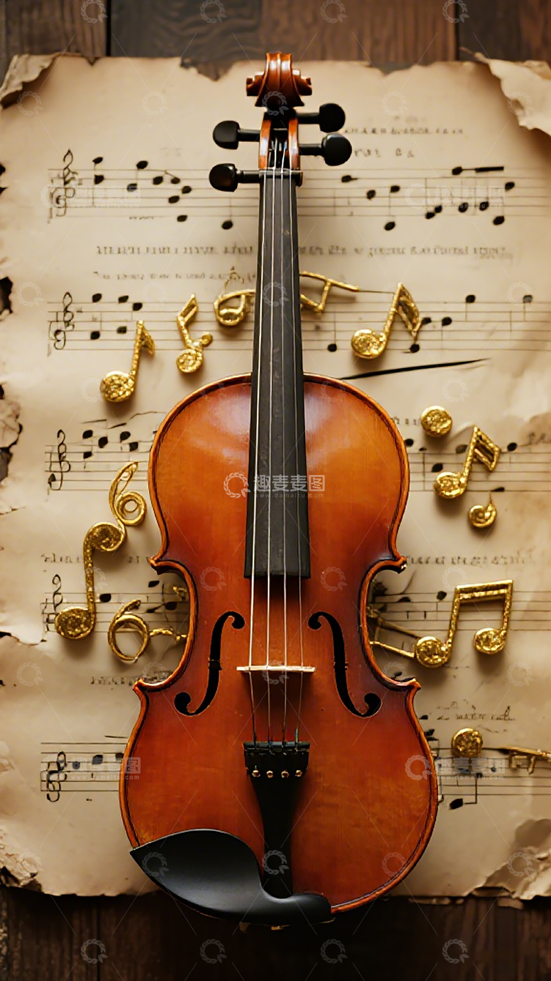 高清大图下载【趣麦麦图】复古音乐主题小提琴摄影