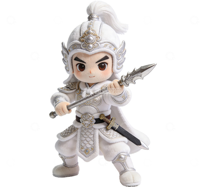 高清大图下载【趣麦麦图】Q版三国演义人物系列-赵云01（免扣）