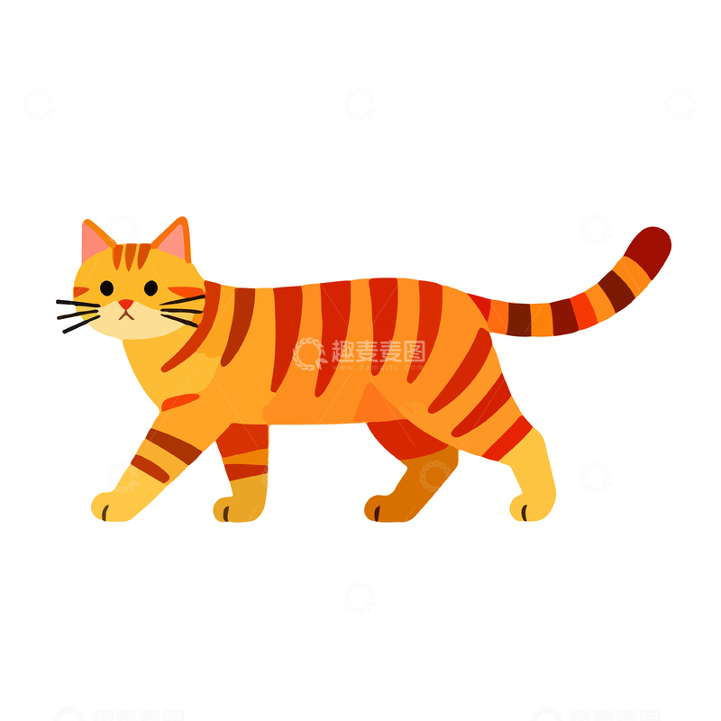 源文件下载【趣麦麦图】卡通橘猫矢量插画