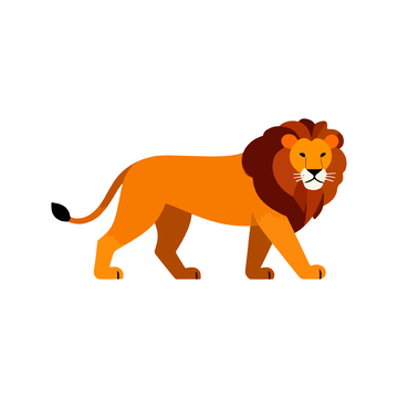 卡通狮子矢量插画