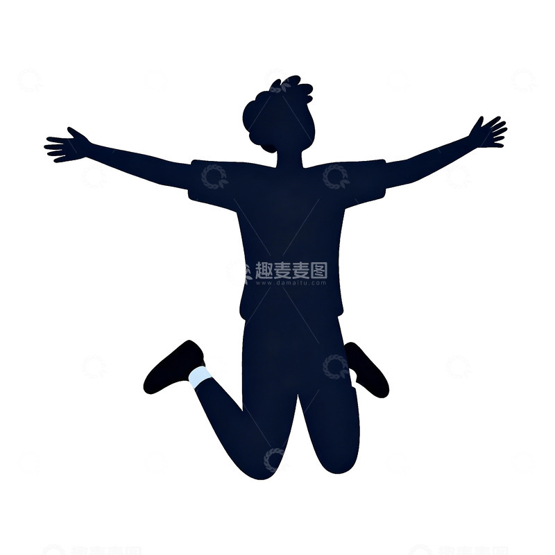高清大图下载【趣麦麦图】卡通风男孩儿童学生跳跃欢呼插画素材
