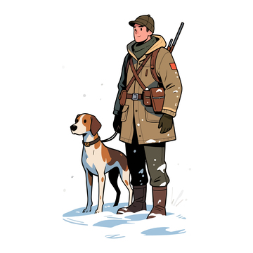 冬日猎人狩猎图