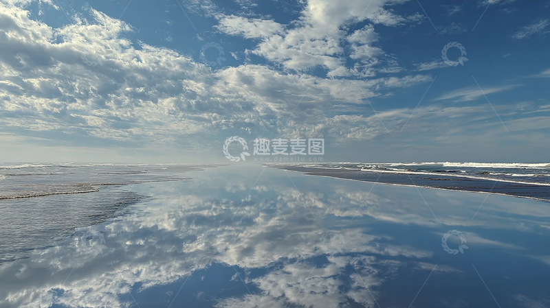 高清大图下载【趣麦麦图】海天一色的镜像奇观
