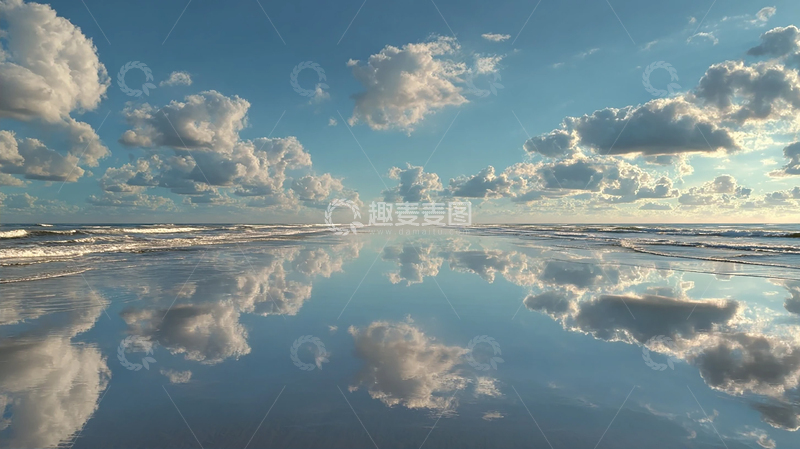 高清大图下载【趣麦麦图】海天一色的倒影奇观