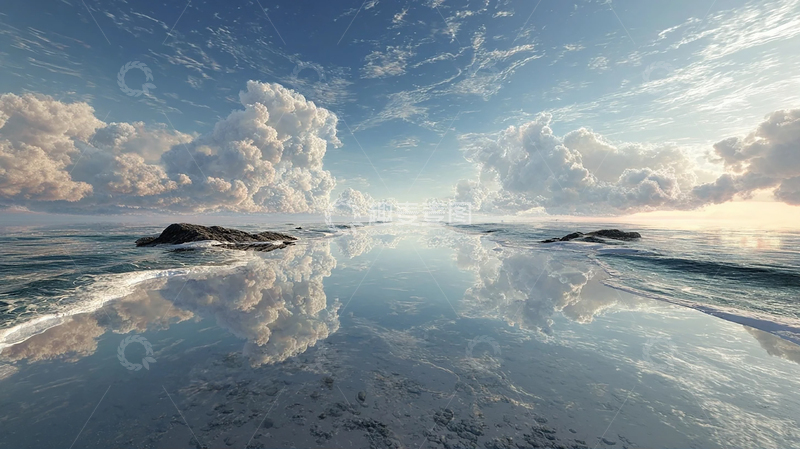 高清大图下载【趣麦麦图】海天一线的静谧奇观