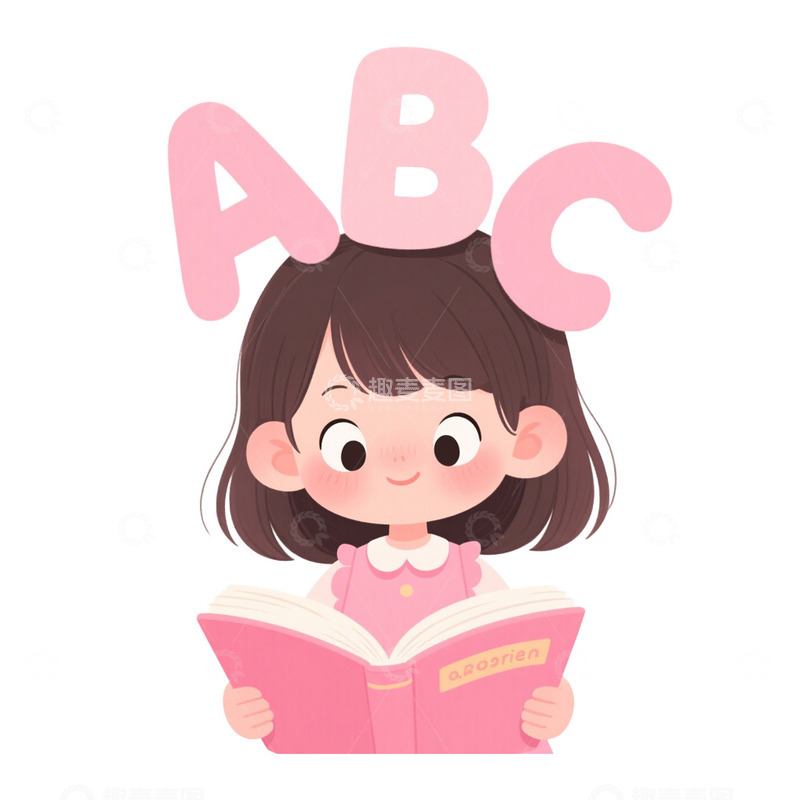 高清大图下载【趣麦麦图】英文阅读免抠元素