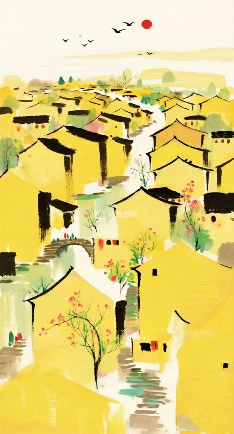 高清大图下载【趣麦麦图】水墨江南水乡风景画
